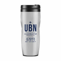 Thumbnail for Ulaanbaatar International Airport (UBN) Travel Mugs - ID Tag - Plastic (No Holder) - Light Gray