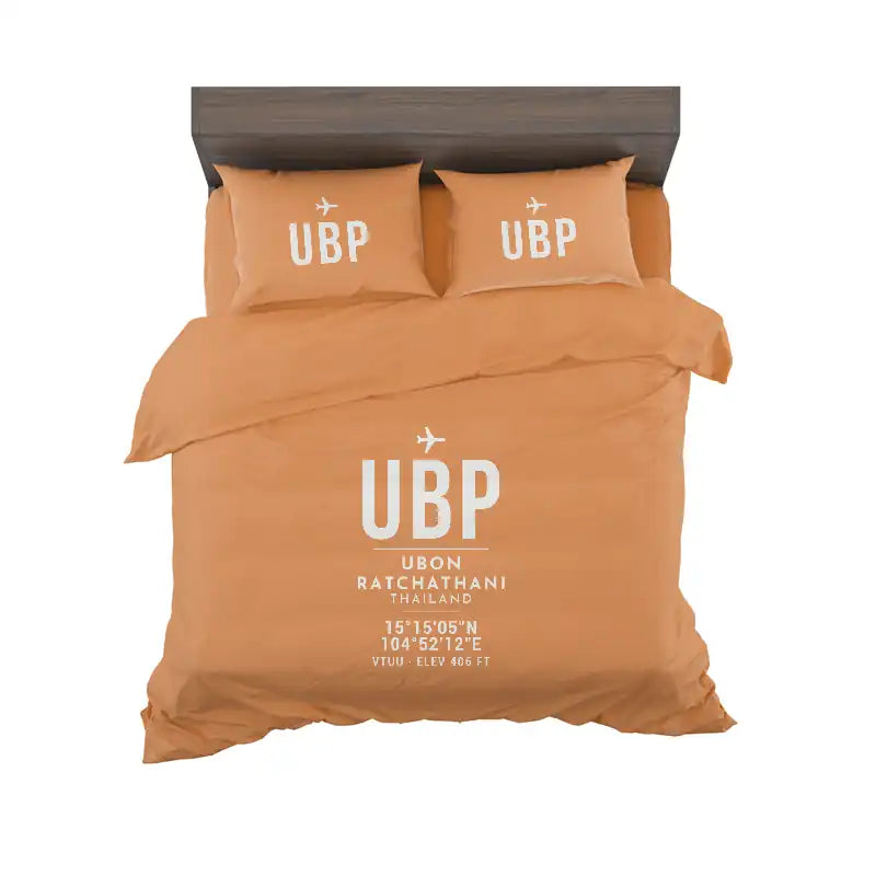 Ubon Ratchathani Airport (UBP) Bedding Sets & Blankets - Bedding Set - ID Tag - Orange