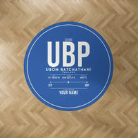 Thumbnail for Ubon Ratchathani Airport (UBP) Carpets - Carpet Round - ID Tag + Name - Blue