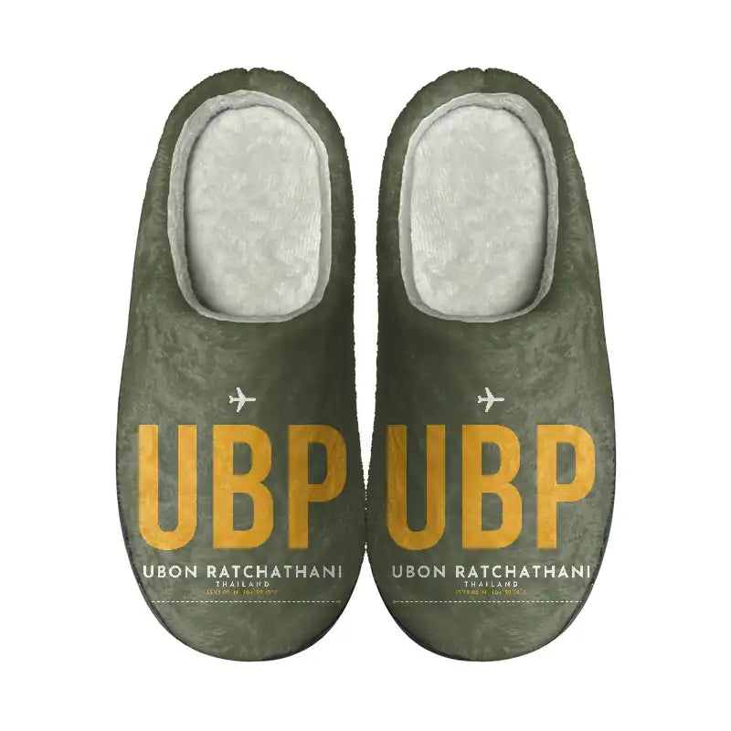 Ubon Ratchathani Airport (UBP) Slippers & Flip Flops - Slippers - Cotton - Code - Same - Green Army
