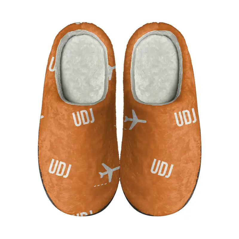 Uzhhorod International Airport (UDJ) Slippers & Flip Flops - Slippers - Cotton - Pattern - Orange