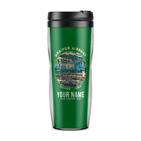 Thumbnail for Maharana Pratap Airport (UDR) Travel Mugs - Badge + Name - Plastic (No Holder) - Green