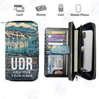 Thumbnail for Maharana Pratap Airport (UDR) Leather Wallets - Zip Long Wallet - Scene + Name
