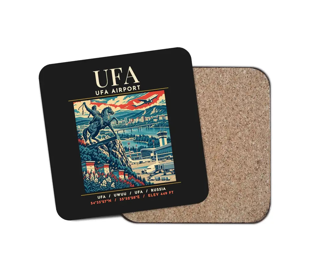 UFA - Poster - Coaster - Black