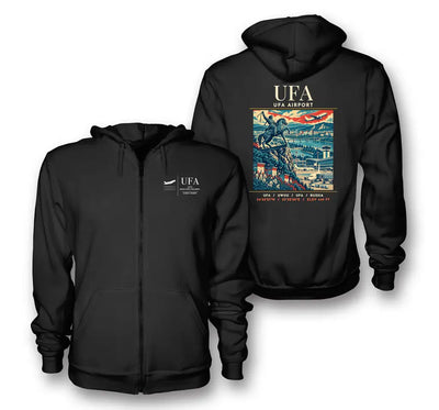 UFA - Poster - Zipped Hoodie - Black