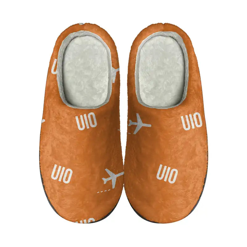 Quito Mariscal Sucre International Airport (UIO) Slippers & Flip Flops - Slippers - Cotton - Pattern - Orange