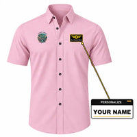 Thumbnail for Quimper–Cornouaille Airport (UIP) Shirts - Short Sleeve Shirt - Badge - Pink + NAME