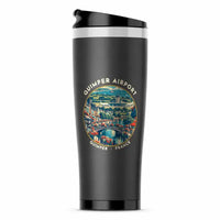 Thumbnail for Quimper–Cornouaille Airport (UIP) Travel Mugs - Badge - Stainless Steel (No Holder) - Gray