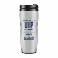 Thumbnail for Quimper–Cornouaille Airport (UIP) Travel Mugs - Boarding Pass - Plastic (No Holder) - Light Gray
