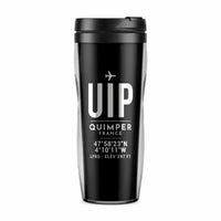 Thumbnail for Quimper–Cornouaille Airport (UIP) Travel Mugs - ID Tag - Plastic (No Holder) - Black