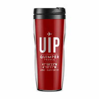 Thumbnail for Quimper–Cornouaille Airport (UIP) Travel Mugs - ID Tag - Plastic (No Holder) - Red