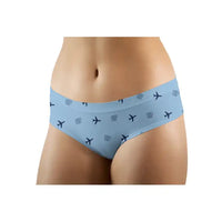 Thumbnail for Quimper–Cornouaille Airport (UIP) Women Panties - Pattern - Light Blue - Front