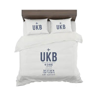 Thumbnail for Kobe Airport (UKB) Bedding Sets & Blankets - Bedding Set - ID Tag - White