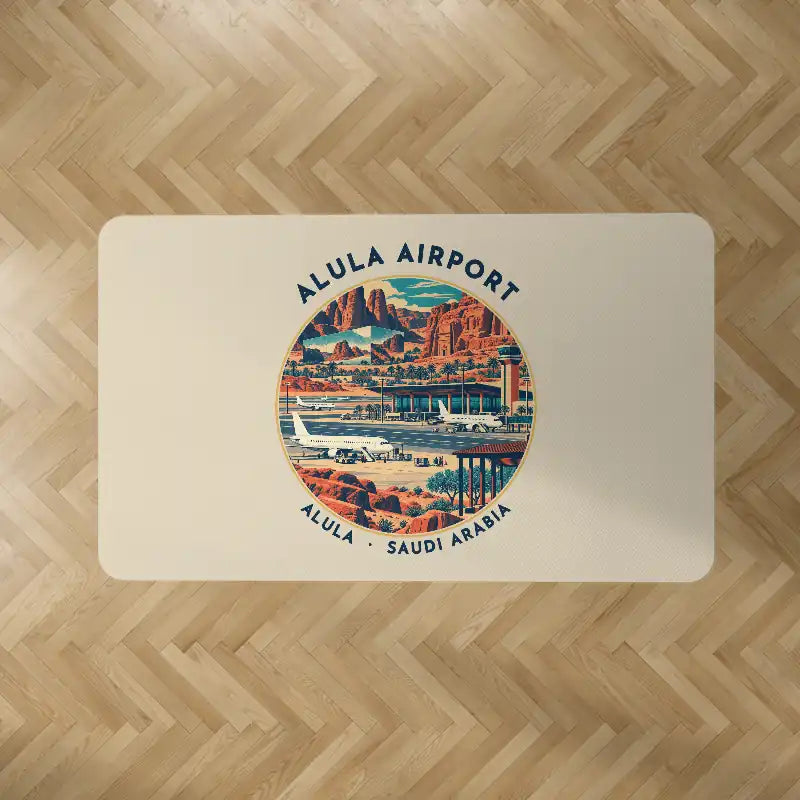 AlUla International Airport (ULH) Carpets - Carpet Rectangle - Badge - Beige