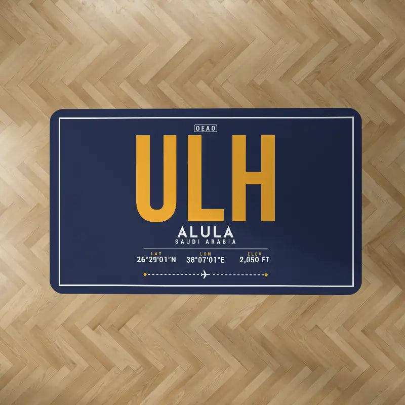 AlUla International Airport (ULH) Carpets - Carpet Rectangle - ID Tag - Dark Blue