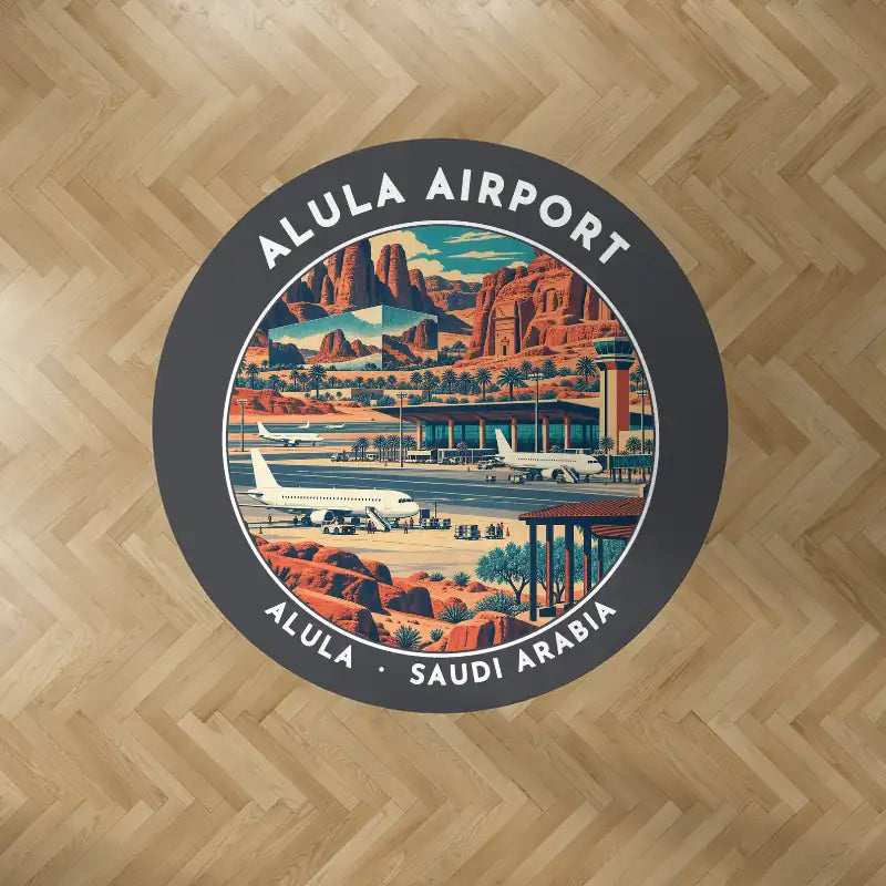 AlUla International Airport (ULH) Carpets - Carpet Round - Badge - Dark Gray