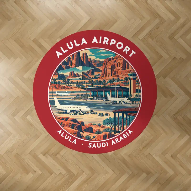 AlUla International Airport (ULH) Carpets - Carpet Round - Badge - Red