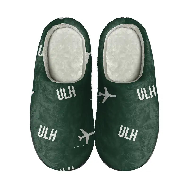 AlUla International Airport (ULH) Slippers & Flip Flops - Slippers - Cotton - Pattern - Dark Green