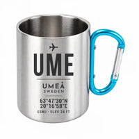 Thumbnail for Umeå Airport (UME) Stainless Steel Mugs - ID Tag - Outdoors Mug - Light Blue
