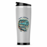 Thumbnail for Umeå Airport (UME) Travel Mugs - Badge - Stainless Steel (No Holder) - Light Gray