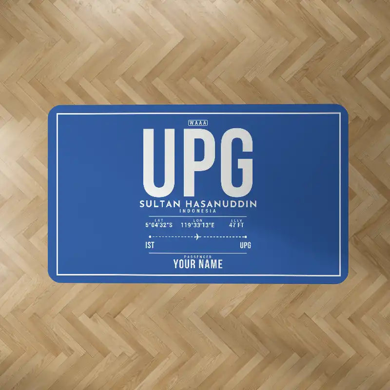 Sultan Hasanuddin Airport (UPG) Carpets - Carpet Rectangle - ID Tag + Name - Blue