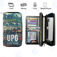Thumbnail for Sultan Hasanuddin Airport (UPG) Leather Wallets - Zip Long Wallet - Scene + Name