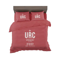 Thumbnail for Urumqi Diwopu International Airport (URC) Bedding Sets & Blankets - Bedding Set - ID Tag - Red