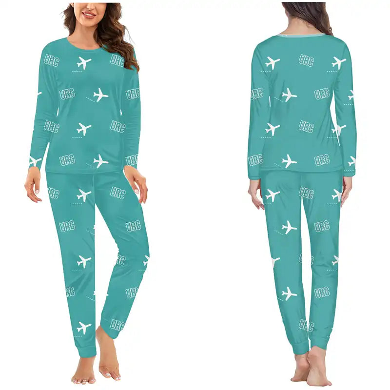 Urumqi Diwopu International Airport (URC) Pajamas - Women Pajamas - Turquoise