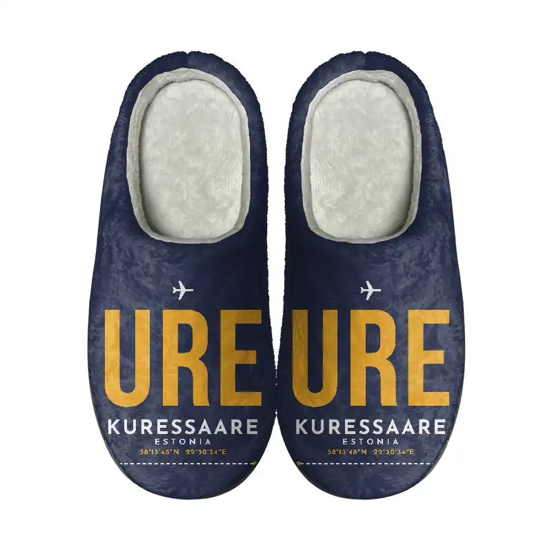 Kuressaare Airport (URE) Slippers & Flip Flops - Slippers - Cotton - Code - Same - Navy Blue