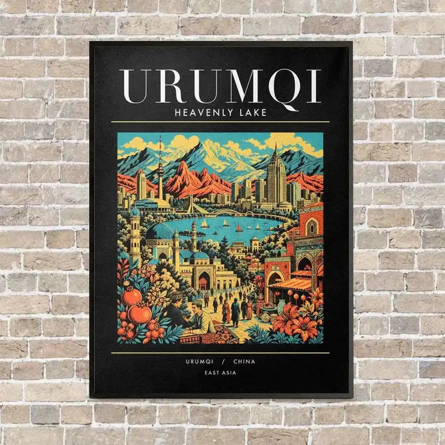 URUMQI - Poster - Canvas Framed - Black