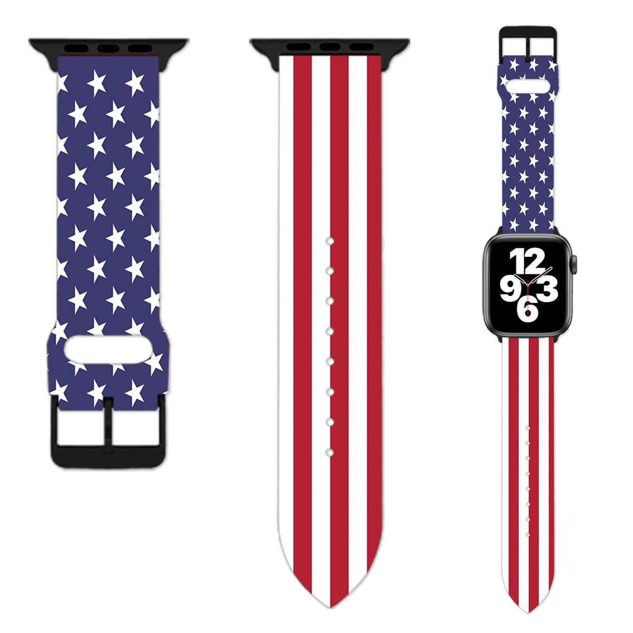 USA Flag Designed Soft Silicone Apple Watch Bands