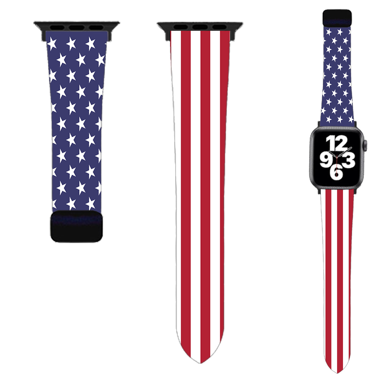 USA Flag Designed Soft Silicone Apple Watch Bands
