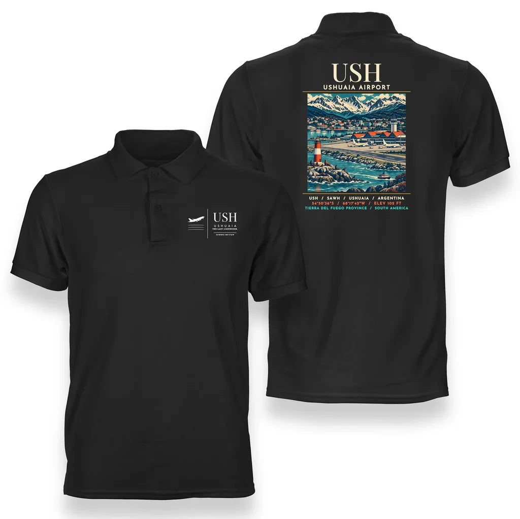 USH - Poster - Double-Side Polo - Black