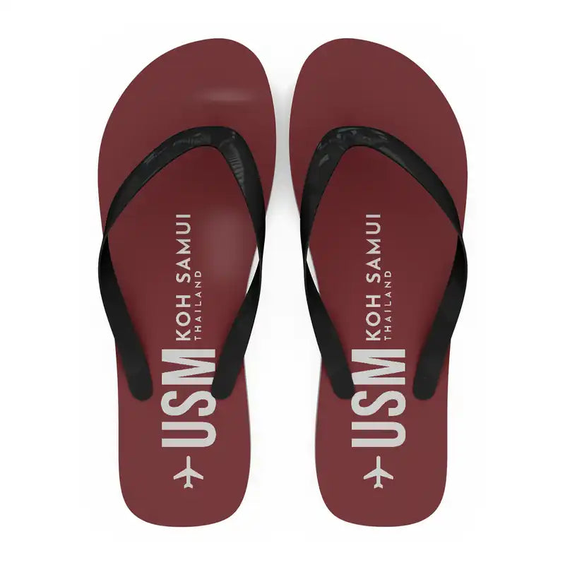Samui Airport Koh Samui (USM) Slippers & Flip Flops - Slippers - Flip Flops - Code - Dark Red