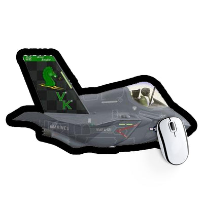 US Marine Corps Marine Fighter Attack Squadron 121 Green Knights F-35 VMFA-121 Design Aircraft Outline Mouse Pads