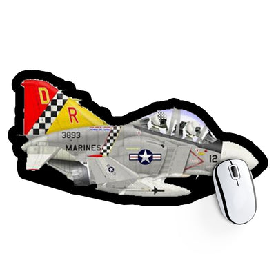 US Marine Corps Marine Fighter Attack Squadron 312 Checkerboards F-4 Phantom II VMFA-312 Design Aircraft Outline Mouse Pads