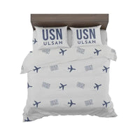 Thumbnail for Ulsan Airport (USN) Bedding Sets & Blankets - Bedding Set - Pattern - Light Gray
