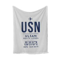 Thumbnail for Ulsan Airport (USN) Bedding Sets & Blankets - Blanket - ID Tag - Light Gray