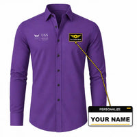 Thumbnail for Ulsan Airport (USN) Shirts - Long Sleeve Shirt - Front - Purple + NAME
