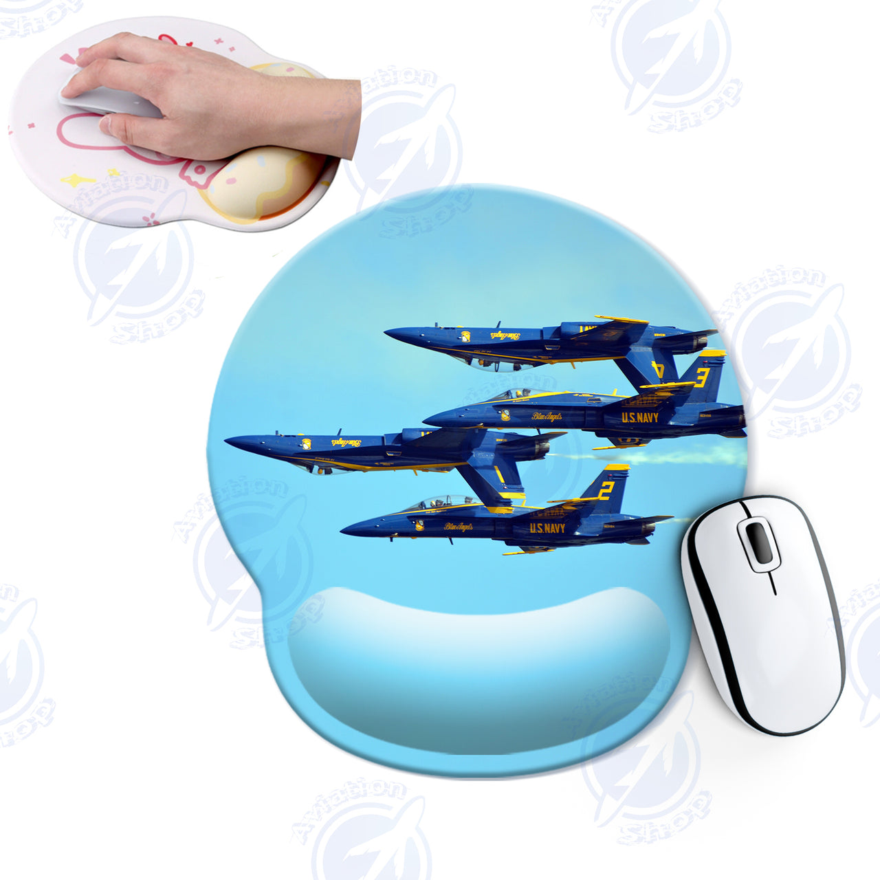 US Navy Blue Angels Designed Ergonomic Mouse Pads