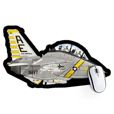 US Navy F-14 Fighter Squadron 142 Ghostriders Aircraft 3M Decals VF-142 Design Aircraft Outline Mouse Pads