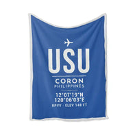 Thumbnail for Busuanga Airport (USU) Bedding Sets & Blankets - Blanket - ID Tag - Blue