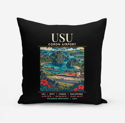 USU - Poster - Pillow - Black