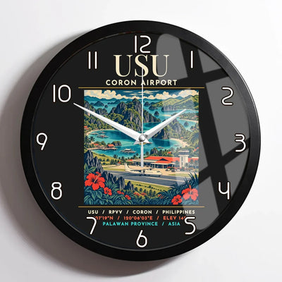 USU - Poster - Wall Clock Framed - Black