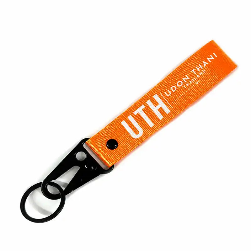 Udon Thani International Airport (UTH) Hawk-Shaped Key Chains - Hawk Key Chain - Tag - Orange