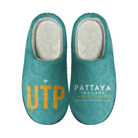 Thumbnail for Pattaya U-Tapao International Airport (UTP) Slippers & Flip Flops - Slippers - Cotton - Code - Different - Turquoise