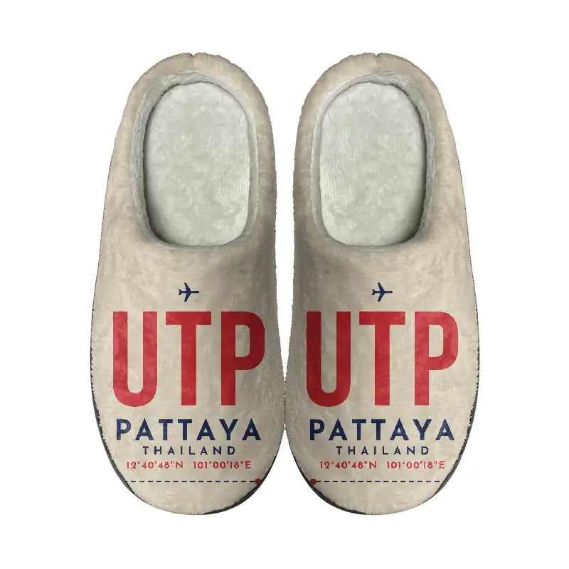 Pattaya U-Tapao International Airport (UTP) Slippers & Flip Flops - Slippers - Cotton - Code - Same - Beige