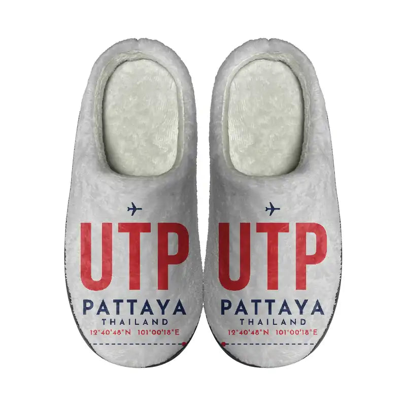 Pattaya U-Tapao International Airport (UTP) Slippers & Flip Flops - Slippers - Cotton - Code - Same - Light Gray