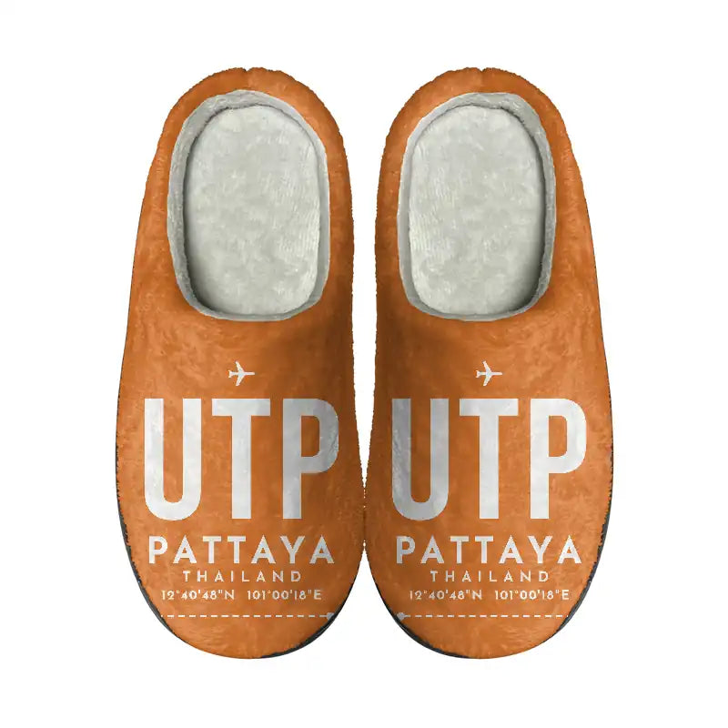 Pattaya U-Tapao International Airport (UTP) Slippers & Flip Flops - Slippers - Cotton - Code - Same - Orange
