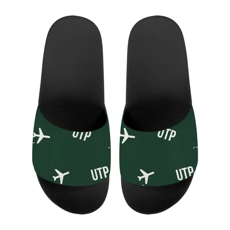 Pattaya U-Tapao International Airport (UTP) Slippers & Flip Flops - Slippers - Sport - Pattern - Dark Green